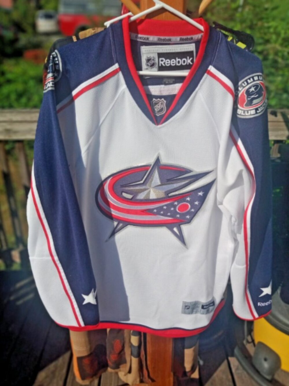 (M)Reebok Premier Columbus Blue Jackets NHL Hockey jersey